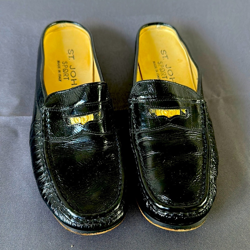 Patent leather, Vintage St. John sport penny loafers